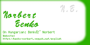 norbert benko business card